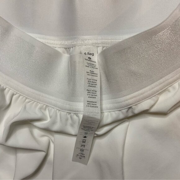 Lululemon Court Rival Skirt Sz 6 White Tennis Activewear #238R - Picture 12 of 12